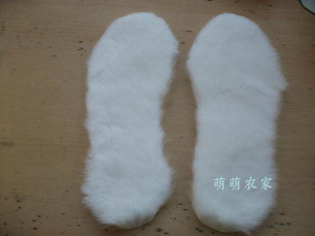 整张獭兔皮整块兔毛可裁剪鞋垫i真毛毛保暖鞋垫男女鞋垫真毛鞋垫