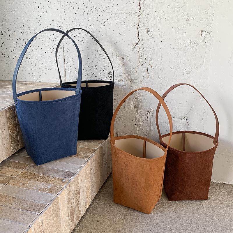 EMORRIN秋冬新款复古麂皮绒水桶包韩版小众设计潮流手提单肩包女,箱包皮具/热销女包/男包,水桶包,淘宝优惠券,粉丝福利购,淘宝优惠卷