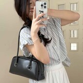 EMOEEIN新款 韩版 小众质感轻奢高级感单肩包女大容量通勤波士顿包