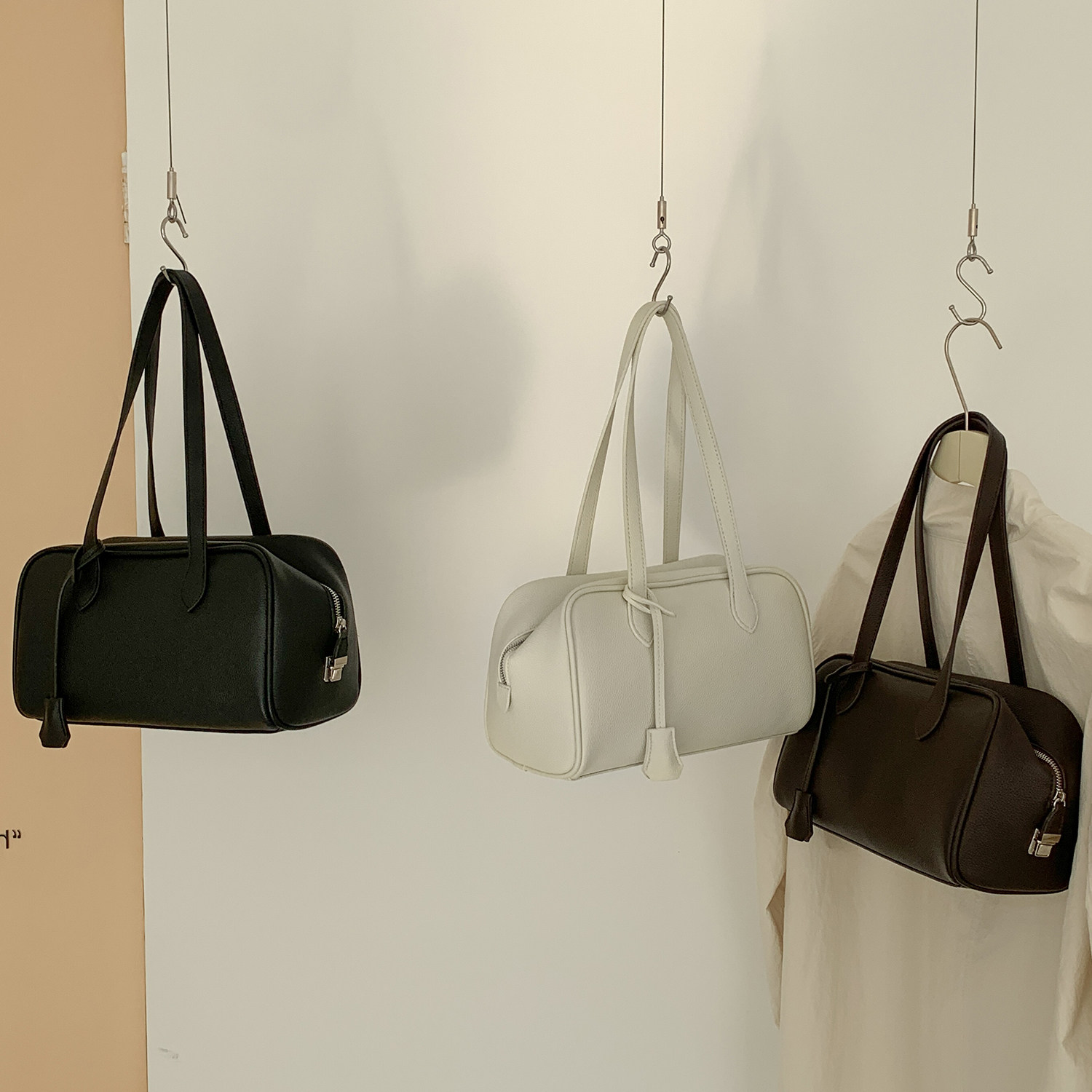 EMORRIN2026新款高级感荔枝纹波士顿包百搭通勤大容量手提单肩包,箱包皮具/热销女包/男包,波士顿包,淘宝优惠券,粉丝福利购,淘宝优惠卷