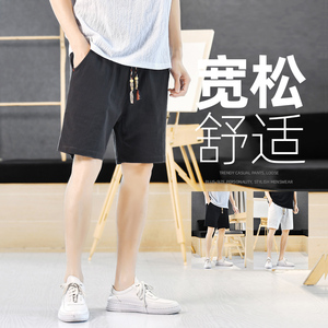 夏季风棉麻短裤男抽绳青年纯色中裤裤子A266-1-K88-P35图片