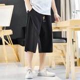 棉麻七分裤男抽绳夏季青年纯色风中裤裤子A266-1-K87-P40，男装牛仔裤，电商A266-1