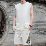 刺绣休闲运动套装男风纯色一套A266-1-TZ3358-P46特批控78，男装休闲套装，电商A266-1