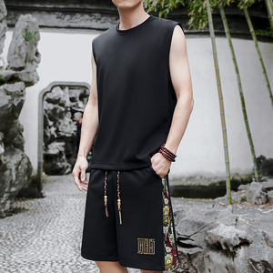 夏季刺绣运动套装男休闲风一套A266-1-TZ3307-P43特批控78图片