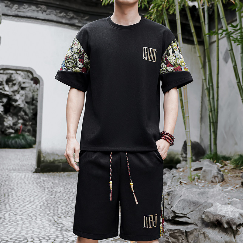 男士休闲运动套装男刺绣小熊风A266-1-TZ8807-P47特批控78,男装休闲套装,电商A266-1