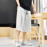 棉麻七分裤男抽绳夏季青年纯色风中裤裤子A266-1-K87-P40，男装牛仔裤，电商A266-1