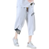 男装风七分裤男宽松大码休闲裤夏季亚麻棉麻A266-1-K40-P35，男装牛仔裤，电商A266-1