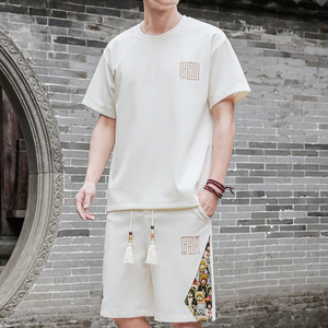 刺绣套装男休闲运动一套拼接风A266-1-TZ7758-P48特批控78图片