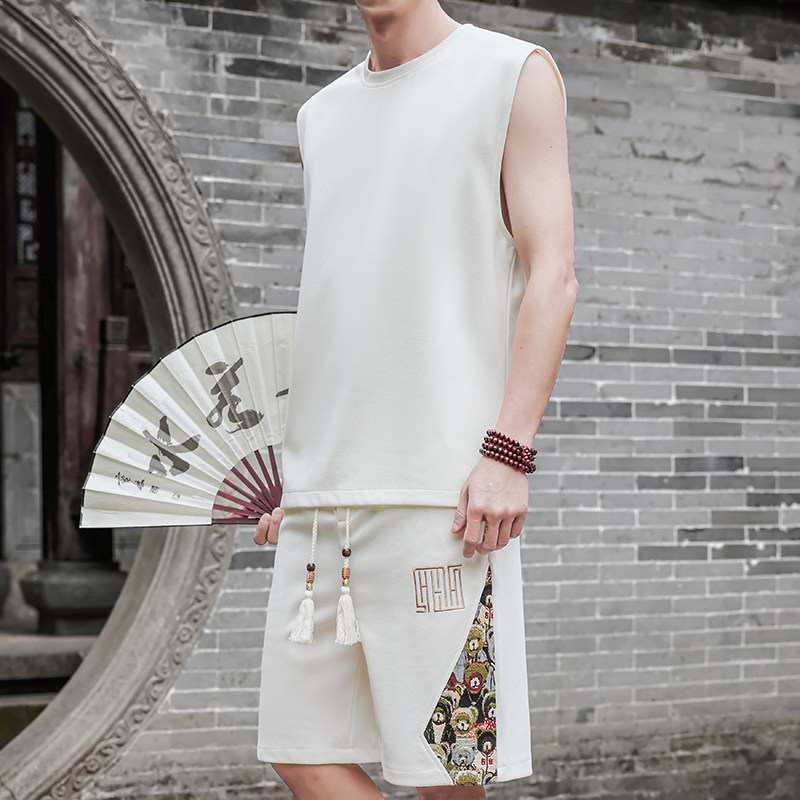 刺绣休闲运动套装男风纯色一套A266-1-TZ3358-P46特批控78图片