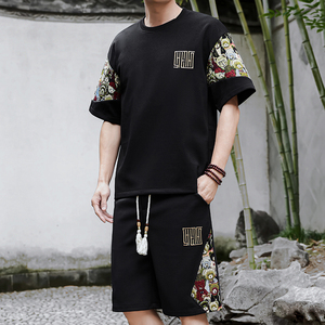 刺绣休闲运动套装男风一套风A266-1-TZ8858-P50特批控78图片