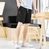 亚麻短裤男抽绳宽松夏季青年潮流风中裤休闲A266-1-K83-P45，男装牛仔裤，电商A266-1