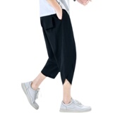 棉麻七分裤男纯色春季风宽松复古7分休闲裤男A266-1-K50-P45，男装牛仔裤，电商A266-1