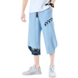 夏季亚麻七分裤男宽松大码男装风休闲裤棉麻A266-1-K40-P35，男装牛仔裤，电商A266-1