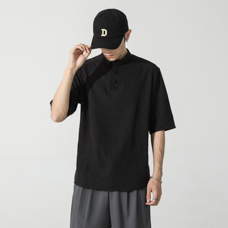 大码纯色夏季圆领T恤男韩版休闲短袖潮牌体恤潮A266-1-T161-P50,男装T恤,电商A266-1