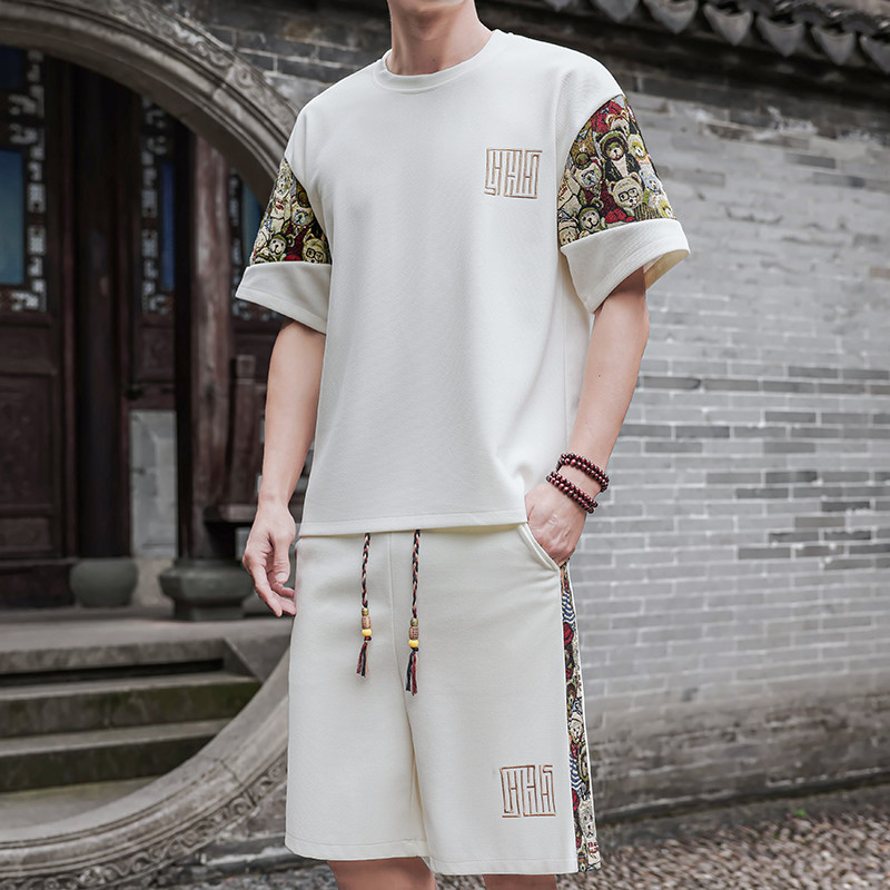 男士休闲运动套装男刺绣小熊风A266-1-TZ8807-P47特批控78,男装休闲套装,电商A266-1