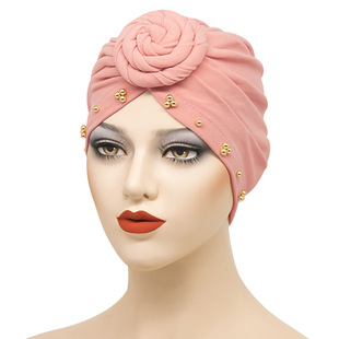 beads and floral Headband hat studded bottom headscarf with