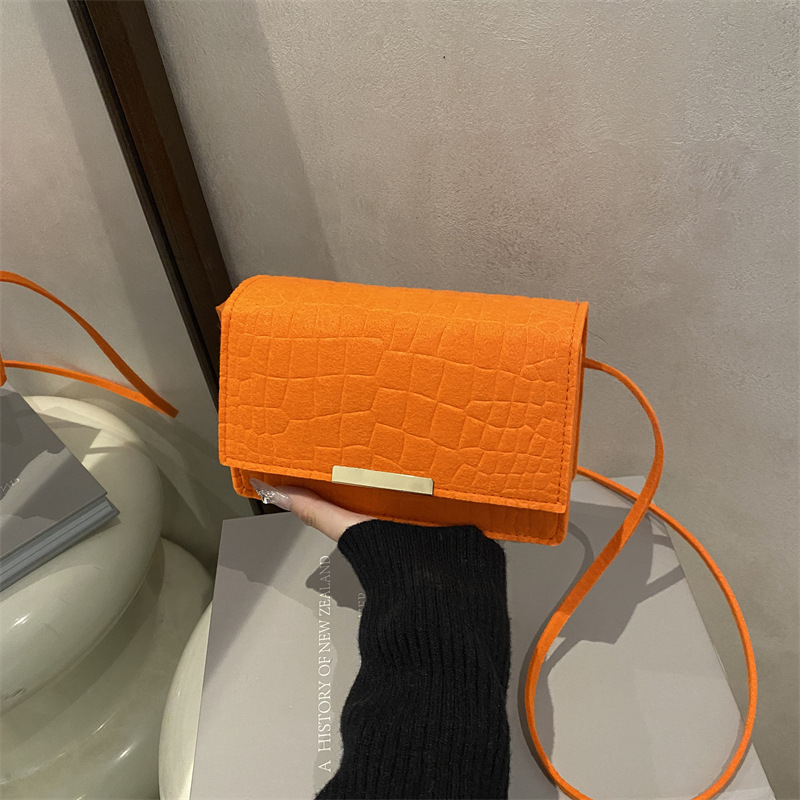 Small square bag PU handbag retro simple shoulder bag