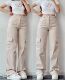 Leg Trousers Cargo Women Straight Baggy Pants HighWaist Lady