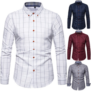 衬衫Mens Formal Shirts Men Long Sleeve Slim Fit Casual Shirt
