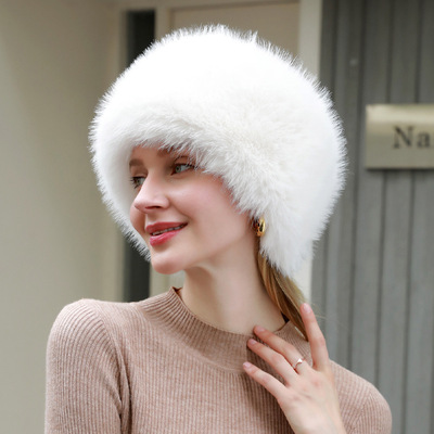 Winter Thick Warm Furry Beanies Hat Women Fashion Imitation