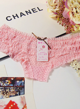 Women's Underpants 大码100-140斤好质量豹纹蛋糕裤低腰蕾丝内裤