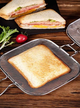 户外304不锈钢三明治烤网露营bc野营吐司面包烤夹烧烤网烧烤夹子