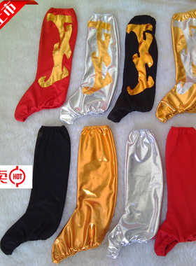 蒙古服藏民族表演出现代广场舞蹈台靴套高弹力红金银黑色鞋套男女