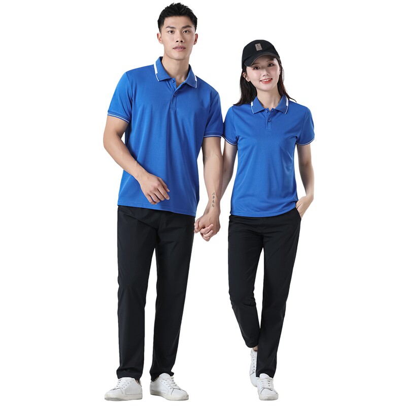 情侣运动套装夏短袖polo衫T恤男女运动休闲短袖长裤跑步服两件套