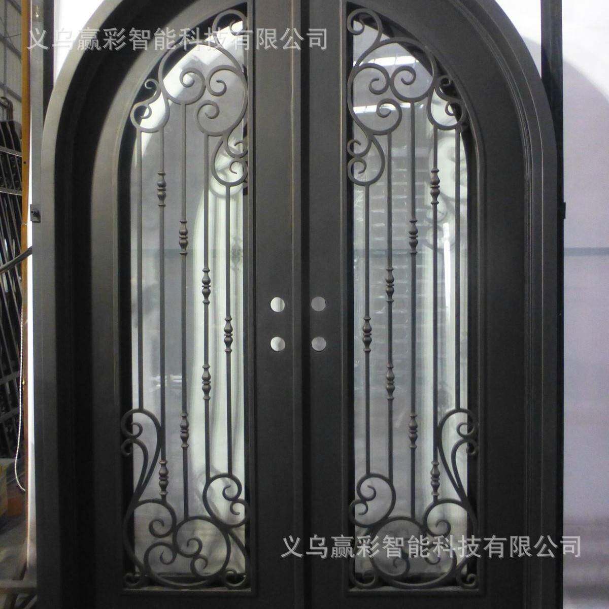 庭院别门墅花园入户门进户铁铁花工艺可做锻打赢彩手门工出口艺大