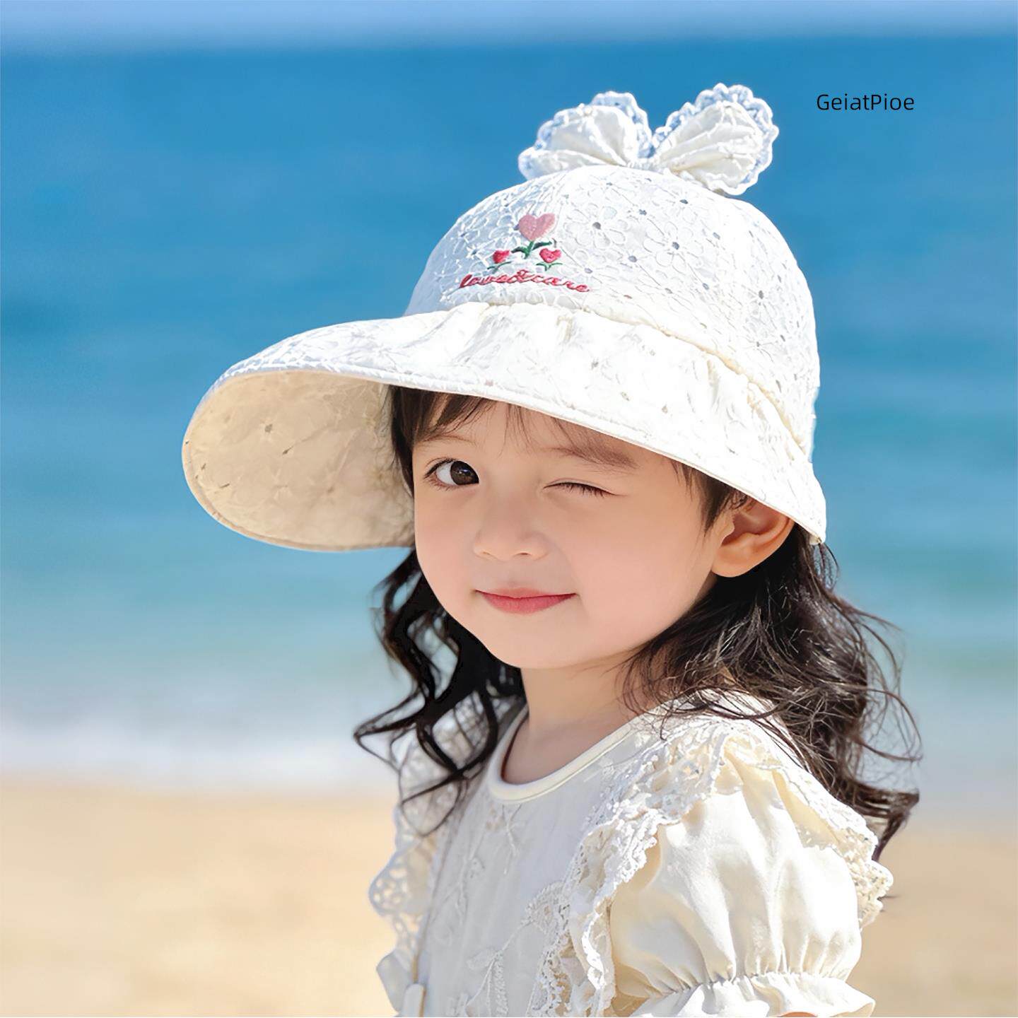 女宝宝夏季大檐防晒鸭舌帽图片