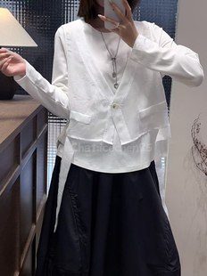 T恤女假两件休闲百搭上衣16320 长袖 新款 上架2025素夏susa秋季