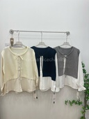 新款 上新 素夏Susa减龄气质甜美假两件针织上衣显瘦99108