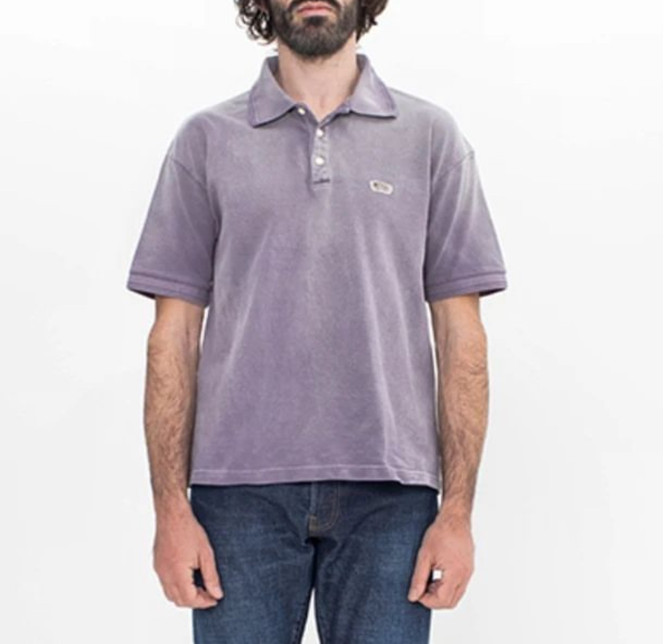 [STOCK] VISVIM1 JUMBO WELLER S|S CARP EMBROIDERED DISTRESSED SHORT-SLEEVED POLO SHIRT 22AW