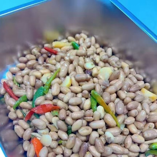 泡椒花生米即食凉菜商用批发5斤新鲜冷冻水煮花生米