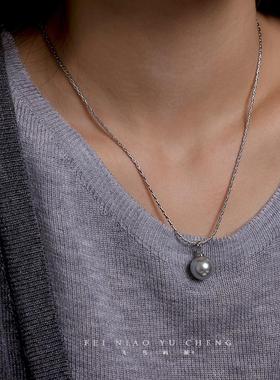 经典款！奶奶灰简约珍珠项链