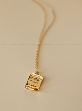 飞鸟屿城锆石告白书页精致项链