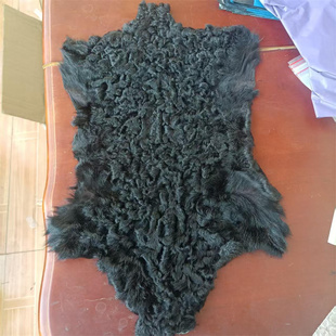 整张卡拉库尔羊皮皮料高档皮草搭配辅料卷毛皮天然花纹DIY手工皮