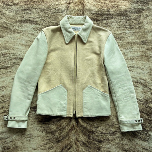 拼接皮衣 修身 早期猎装 短款