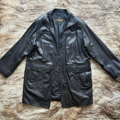 早期1990s风之铠甲Wind Armor超软澳洲鹿皮机械师猎装皮衣