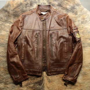 意大利制 解构主义茶芯猎装报童机车甲板立领皮衣