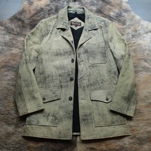 皮衣 西装 风之铠甲 早期美供泼墨羊皮1990s猎装
