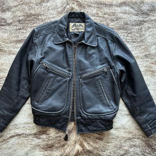 飞行硬核朋克机车皮衣 猎装 自由之鹰立体裁剪Bomber BIker短款