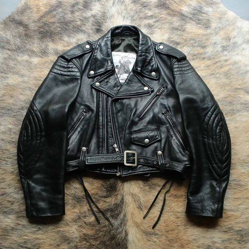 英国制 1980s大不列颠暗黑硬核朋克摇滚斜拉复古皮衣