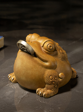 小金摆件铜工艺品三足铜师傅