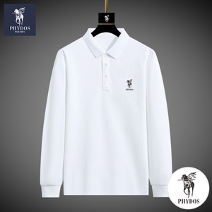 正品POLO翻领商务2025款老公显瘦奢华加绒防寒秋冬款男士t恤长袖