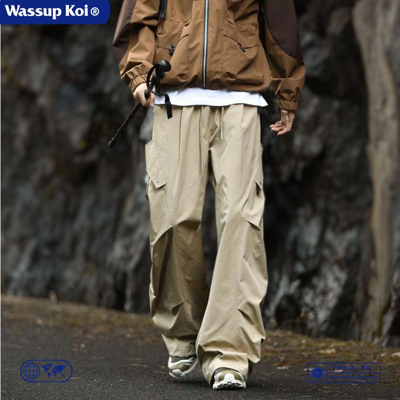 WASSUPKOI美式直筒冲锋工装裤男