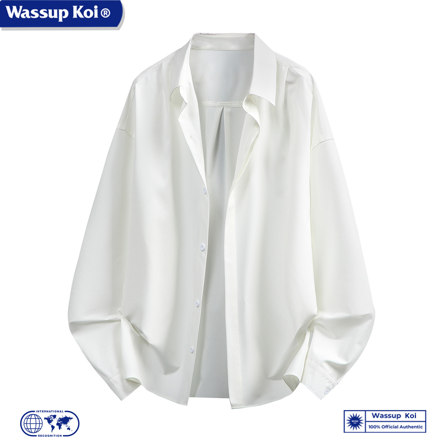 WASSUPKOI纯色简约复古长袖衬衫