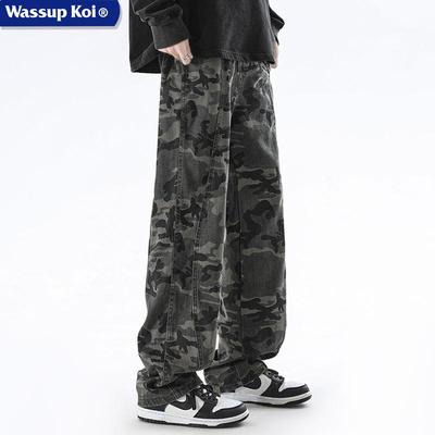 WASSUPKOI美式迷彩裤工装牛仔裤