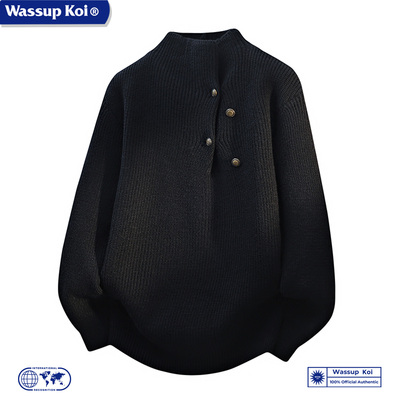 WASSUP慵懒风半高领针织衫男上衣