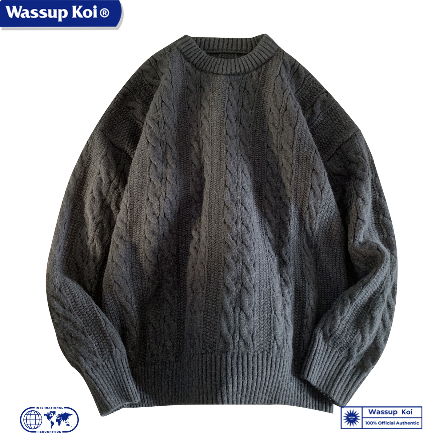 WASSUPKOI麻花设计毛衣秋冬保暖